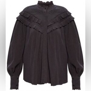 Isabel Marant Etoile Light Embroider long Sleeve Button‎ Up Blouse FR 36 US Sz S